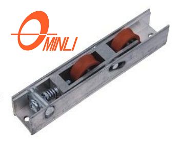 Polea de soporte de metal de aluminio de alta calidad con rodillos dobles de nailon para muebles (ML-GD011)