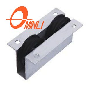 Polea de soporte de aluminio con rodillo deslizante doble de nailon para ventanas y puertas (ML-GD001)