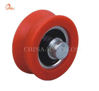Componentes de rodamientos de metal naranja Polea de rueda de nailon de buena calidad (ML-AV035)