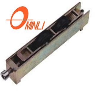 Polea de aleación de zinc con doble rodillo de nailon para puertas y ventanas (ML-FD007)