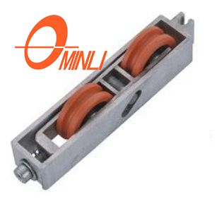 Polea de soporte de metal de aluminio de alta calidad con rodillos dobles de nailon para muebles (ML-GD011)