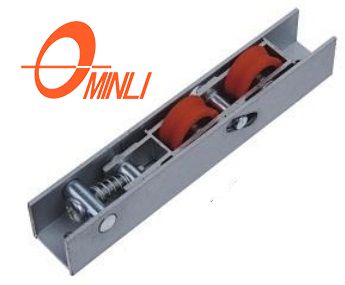 Accesorios para puertas y ventanas Polea de soporte de aluminio con rodamiento recubierto de nailon doble (ML-GD012)